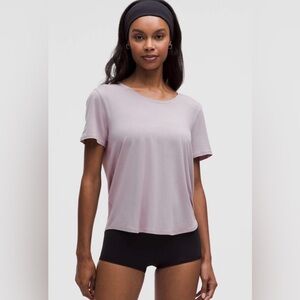 Lululemon Modal Silk Twist Back Short Sleeve – XS (Runs Oversized) – Mauve Grey